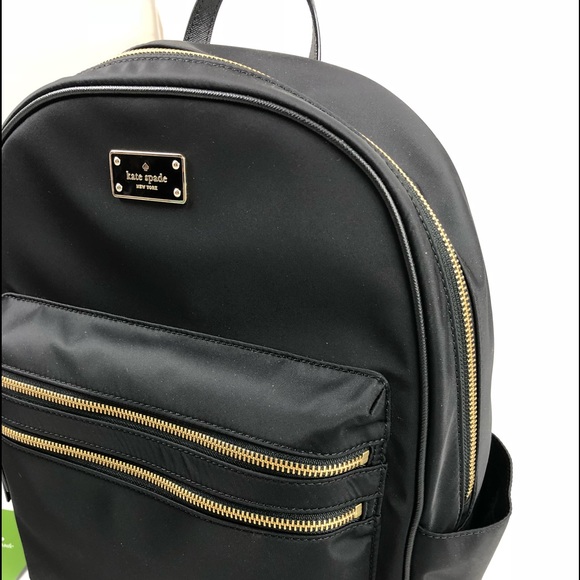 New! Kate Spade Large Nylon Laptop Backpack Black - Picture 3 of 8